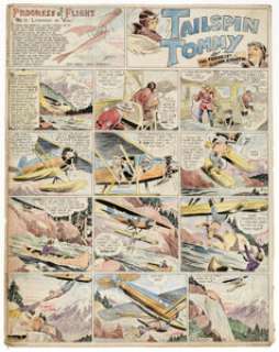 Hal Forrest Tailspin Tommy #38 Hand-Colored Sunday Comic Strip Original Art dated 7-6-30 (Bell Syndicate, 1930). | Heritage