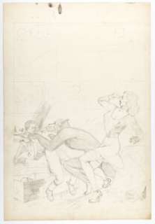 Johnny Craig - Unused EC Horror Cover Preliminary Original Art (c. 1950s). | Heritage