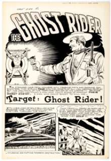 Dick Ayers and Ernie Bache The Ghost Rider #14 [A-1 #112] Story Page 1 Original Art (Magazine Enterprises, 1954). | Heritage