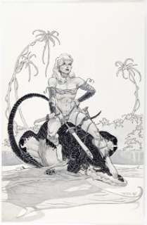 Rich Larson Dragon Ladies Plate 5 Portfolio Illustration Original Art (S.Q. Productions, 1995). | Heritage