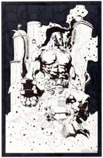 Alberto Ponticelli - Hellboy Illustration Original Art (2001).