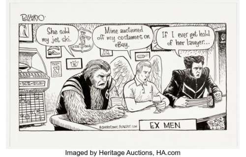 Dan Piraro Bizarro "Ex-Men" Daily Comic Original Art dated 6-21-09 (Dan Piraro, 2009). (Total: 2 Items)