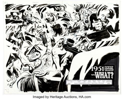 Peter Snejbjerg Starman #78 Double Splash Pages 4-5 Original Art (DC, 2001).