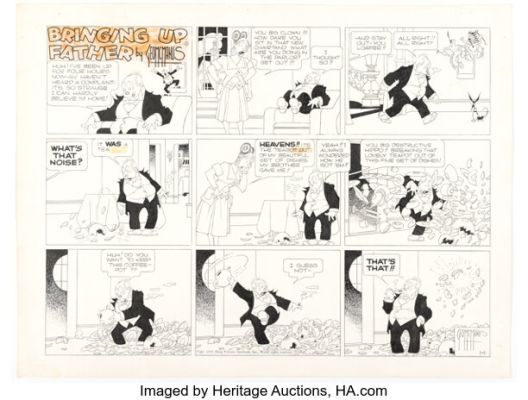 George McManus Bringing Up Father Sunday Comic Strip Original Art dated 1-1-49 (King Features Syndicate, 1949). | Heritage