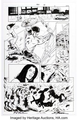Scott Hanna [Neil Edwards printed blue lines] Herc #1 Story Page 19 Original Art (Marvel, 2011).