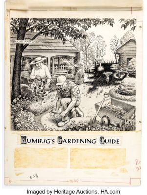 Bill (Will) Elder Humbug #10 "Humbug’s Gardening Guide" Feature Page 1 Illustration Original Art (Humbug Publications, 1958). | Heritage