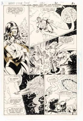 Rick Hoberg and Mike Gustovich Justice League of America Annual #3 Story Page 28 Original Art (DC, 1985). | Heritage