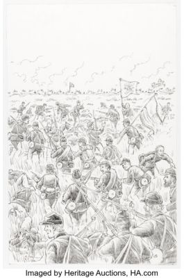 Wayne Vansant The Red Badge of Courage: The Graphic Novel Story Page Original Art (Penguin, 2005).