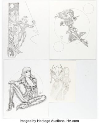 Scott Blair, Scott James, and others - Black Widow Illustrations Original Art Group of 4 (2002-08). (Total: 4 Original Art)