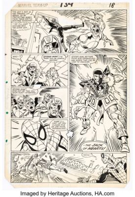 Ron Frenz and Mike Esposito Marvel Team-Up #134 Spider-Man and the Jack of Hearts Story Page 14 Original Art (Marvel, 1983). | Heritage