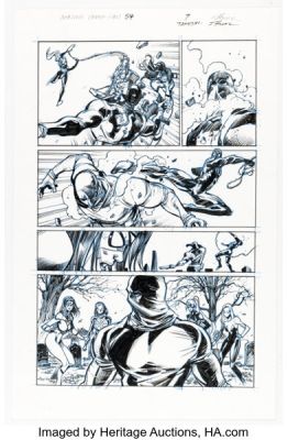 Scott Hanna [Takeshi Miyazawa printed blue lines] Amazing Spider-Man #54.LR Story Page 7 Original Art (Marvel, 2021).