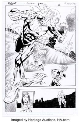 Ron Adrian and Art Thibert Flash: The Fastest Man Alive #8 Story Page 8 Original Art (DC, 2007).