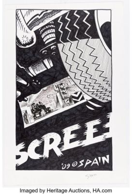 Spain Rodriguez Rebel in Ink Display Piece Illustration Original Art (2009). | Heritage