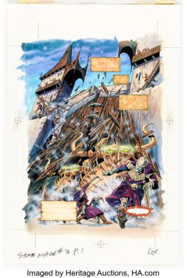 Mark Csazar Magic: The Gathering - The Shadow Mage #3 Splash Page 1 Production Color Original Art (Valiant/Armada, 1995). | Heritage