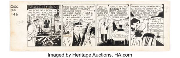 Chester Gould Dick Tracy Daily Comic Strip Original Art 12-21-46 (Chicago Tribune, 1946). | Heritage