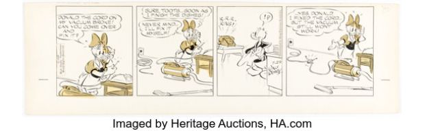 Al Taliaferro Donald Duck Daily Comic Strip Original Art 7-29-58 (King Features Syndicate, 1958).