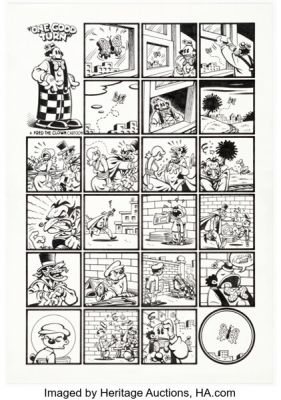 Roger Langridge Fred the Clown #1 Complete 1-Page Story Original Art (Hotel Fred Press, 2001).