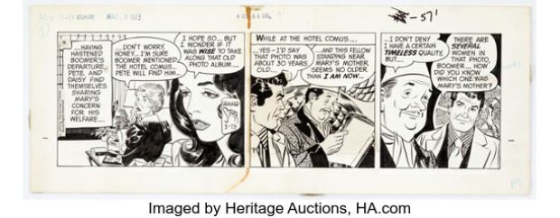 Leonard Starr Mary Perkins, On Stage Daily Comic Strip Original Art dated 3-19-73 (Chicago Tribune, 1973). | Heritage