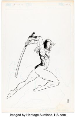 Mitch Byrd Cat & Mouse #18 Cover Original Art (Malibu/Aricel, 1991).