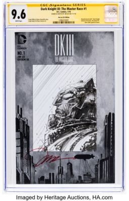 Jim Lee Dark Knight III: The Master Race #1 Jim Lee 5K Edition Signature Series Original Art (DC, 2016) CGC NM+ 9.6 White pages. | Heritage