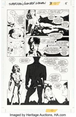 Dusty Abell and Drew Geraci Superman / Wonder Woman: Whom Gods Destroy #3 Story Page 5 Original Art (DC, 1997).