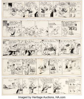 Art Huhta Mescal Ike Consecutive Daily Comic Strips Original Art Group of 6 (Bell Syndicate, 1939). (Total: 6 Original Art) | Heritage