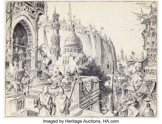Roy G. Krenkel - Baghdad (The Round City) Illustration Original Art (c. 1974). | Heritage
