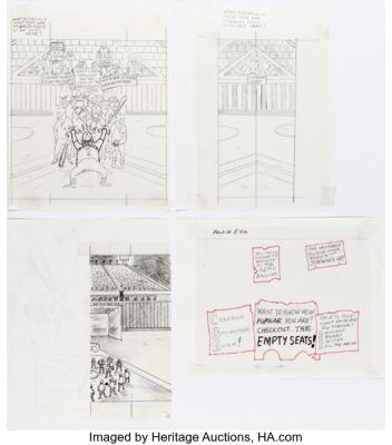 Al Jaffee MAD #351 "MAD Salutes Baseball Then and Now" Illustration Original Art (EC, 1996). (Total: 2 Original Art) | Heritage