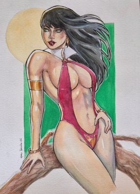 Marc Holanda | Vampirella Pin Up 9x12 | Raremarq (Buy It Now)