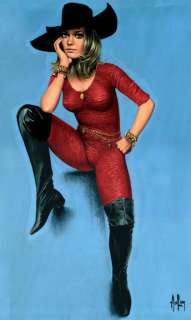 Aslan | Diane Pin-up du calendrier Lavigne Gouache originale signée en bas | Kahn et Associés