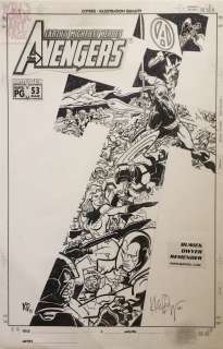Kieron Dwyer - avengers 53 / 468 cover original art (marvel, 2002) kang dynasty