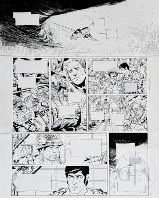 Grella | Lot 322 : Grella / Bob Morane. Planche originale du début de récit de… | Dagoty