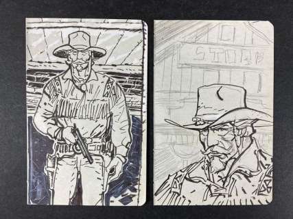 Stefano Babini - 2x illustrazioni "Kit Karson" - Loose page | Catawiki