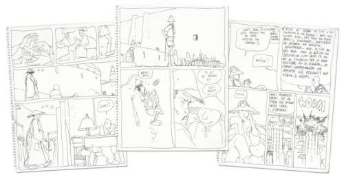 Moebius (Jean Giraud Dit) | MOEBIUS MAJOR FATAL. Feutres noirs pour ces trois planches préparatoir | Coutau Bégarie