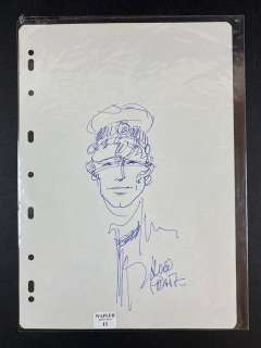 Hugo Pratt - Sketch originale "Corto Maltese" in bleu - Loose page | Catawiki