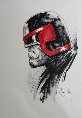 Mandy War | 11x17 Judge Dredd ink sketch for Sale. | Raremarq (Buy It Now)