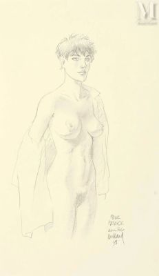 Juillard, André (1948-2024) | Lot 65 : Crayon sur papier pour ce delicat dessin de nu représentant Louise.… | Millon
