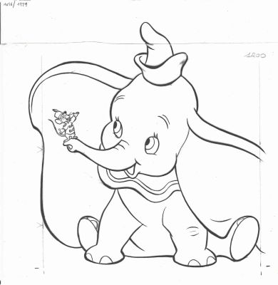 Walt Disney = Dumbo, Dessin Original À L’encre de Chine Sur Calque. Dimensions : 25 Cm X 24 Cm. | Lot 284 : Walt Disney = Dumbo, dessin original à l’encre de chine sur… | Septimus