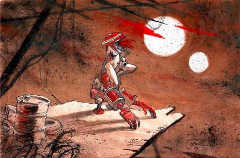 Cromwell | Anita Bomba et le Robot Illustration originale à l’aquarelle... | Vermot et Associés