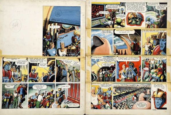 Lot 298 - Frank Hampson (1918-1985) Voyage to Venus gouache on board original front cover and page two artwork | misc / divers