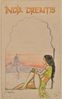 India Dreams - Crayonné original et aquarelle - Projet de couverture pour un tirage de tête - Loose page | Catawiki