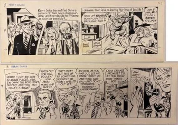 Alfred Andriola... | Lot 2 - Alfred Andriola - Ensemble de 2 strips originaux :... | Tessier Sarrou