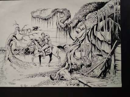 Tex - F. Gamba - illustrazione originale cm 35x25 - Loose page | Catawiki