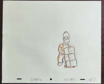 The simpsons - Homer Simpson 2005 - FABF16 - Sc183 - original drawing | Catawiki