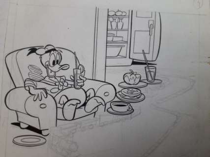 Massimo De Vita - Illustr. Origin. "Il Relax di Paperino" - Loose page | Catawiki