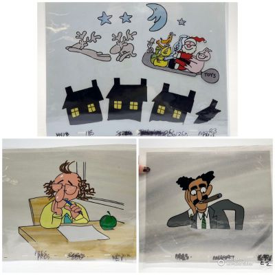 Lot 118 - Three multi-layered Henrys Cat animation cels from series 5 episodes… | misc / divers