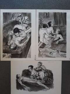 Jacques Géron - Ensemble de 3 dessins érotiques | Catawiki