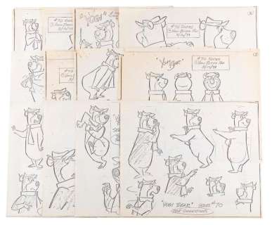 A Collection of 12 Yogi Bear “Yogi’s Gang” model sheets. | Van Eaton Galleries