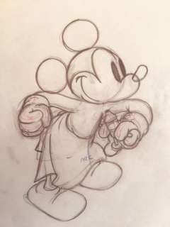 Walt Disney - Original Production Drawing - Mickey Mouse - "The Worm Turns" - (1937) | Catawiki