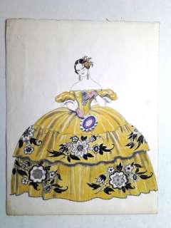 George Barbier - Figurino Teatrale: "Juliette Ã  la Robe Jaune" - Loose page - First edition | Catawiki